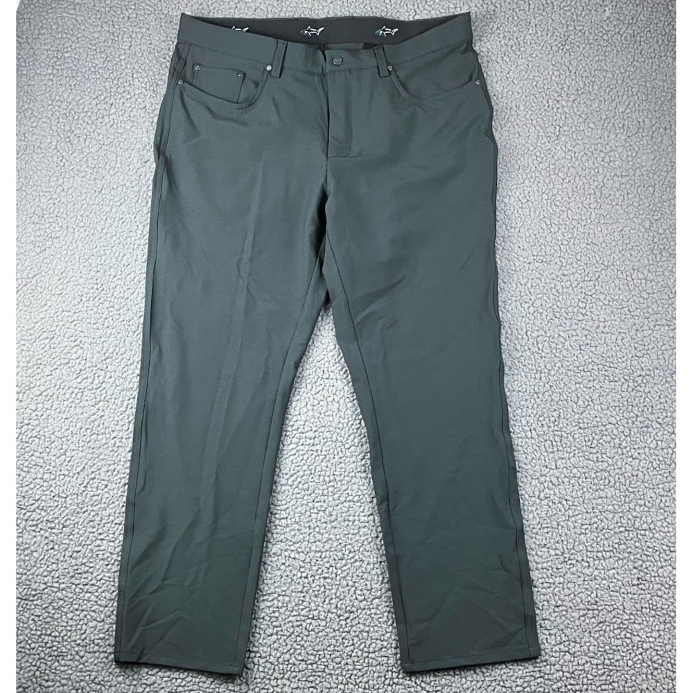 Greg Norman Collection Mens 36x30 Performance Golf Pants Charcoal Stretch